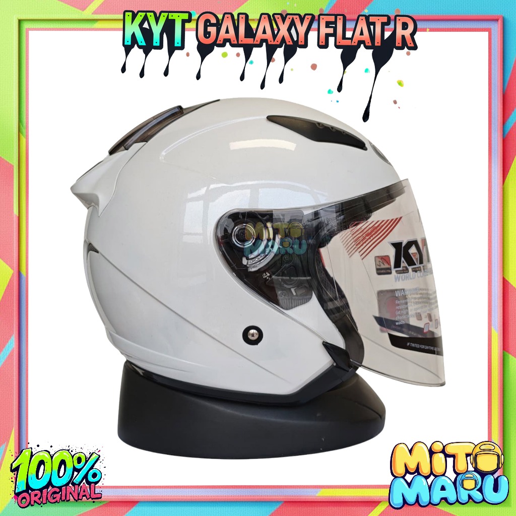 HELM KYT GALAXY FLAT R SOLID WHITE ORIGINAL