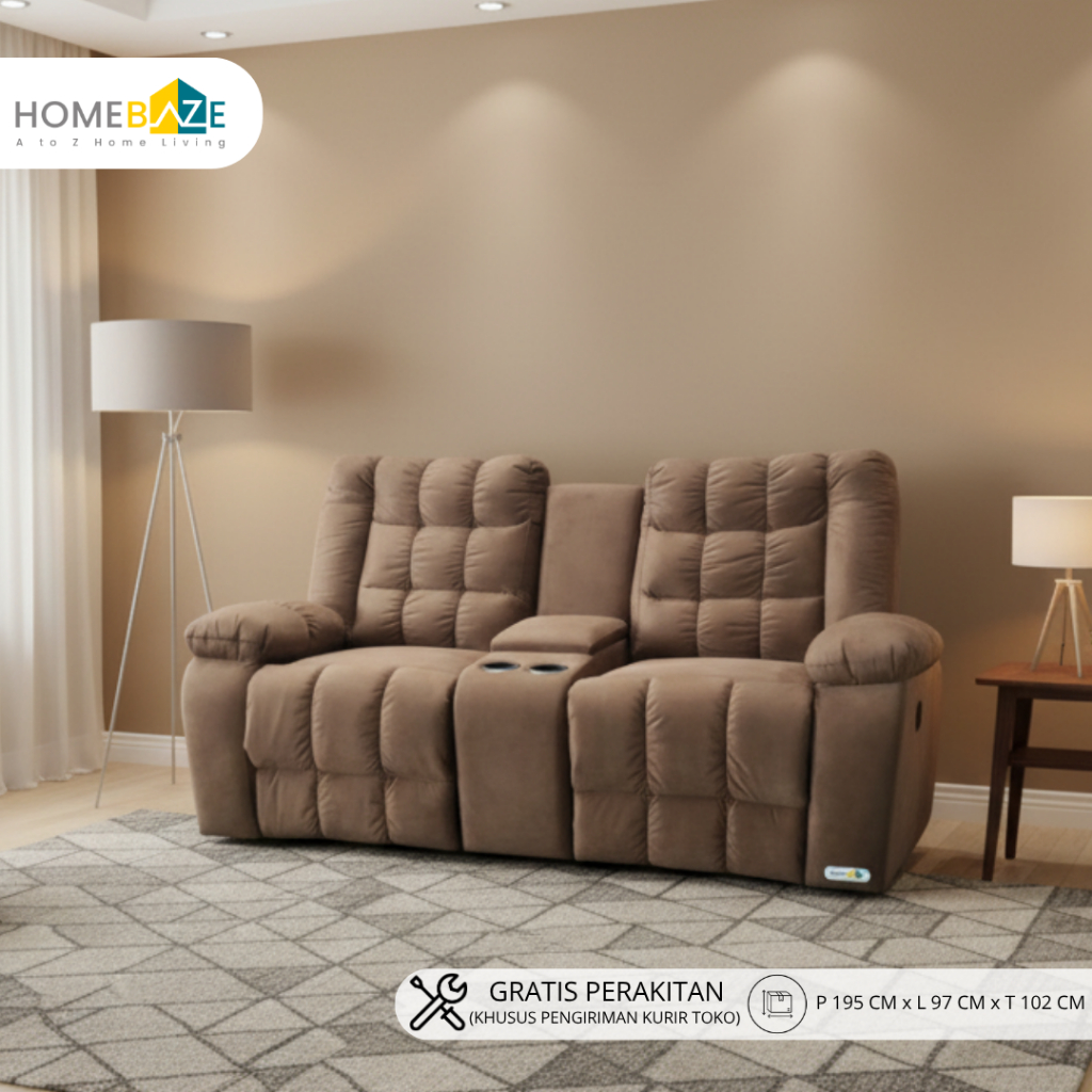 Homebaze - Sofa Recliner 2 Seater Empuk dengan Desain Mewah