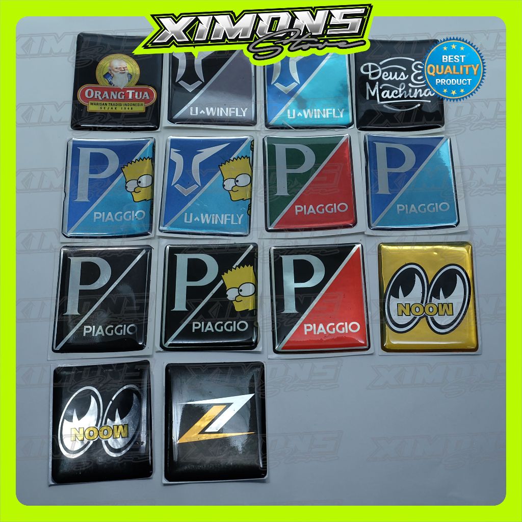 Emblem Timbul Dasi Vespa dan Motor Listrik U Winfly T3