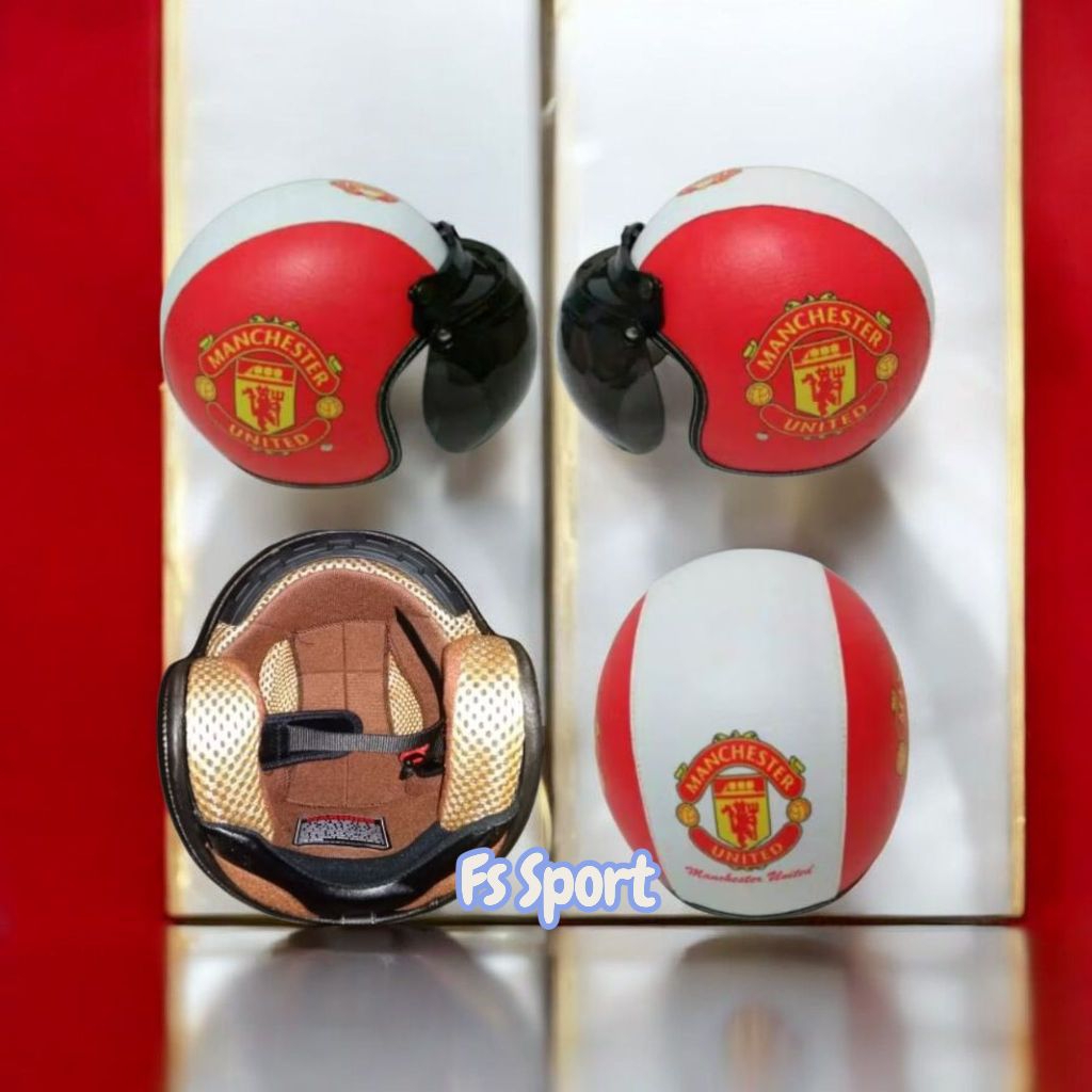 HELM RETRO BOGO MANCHESTER UNITED MERAH
