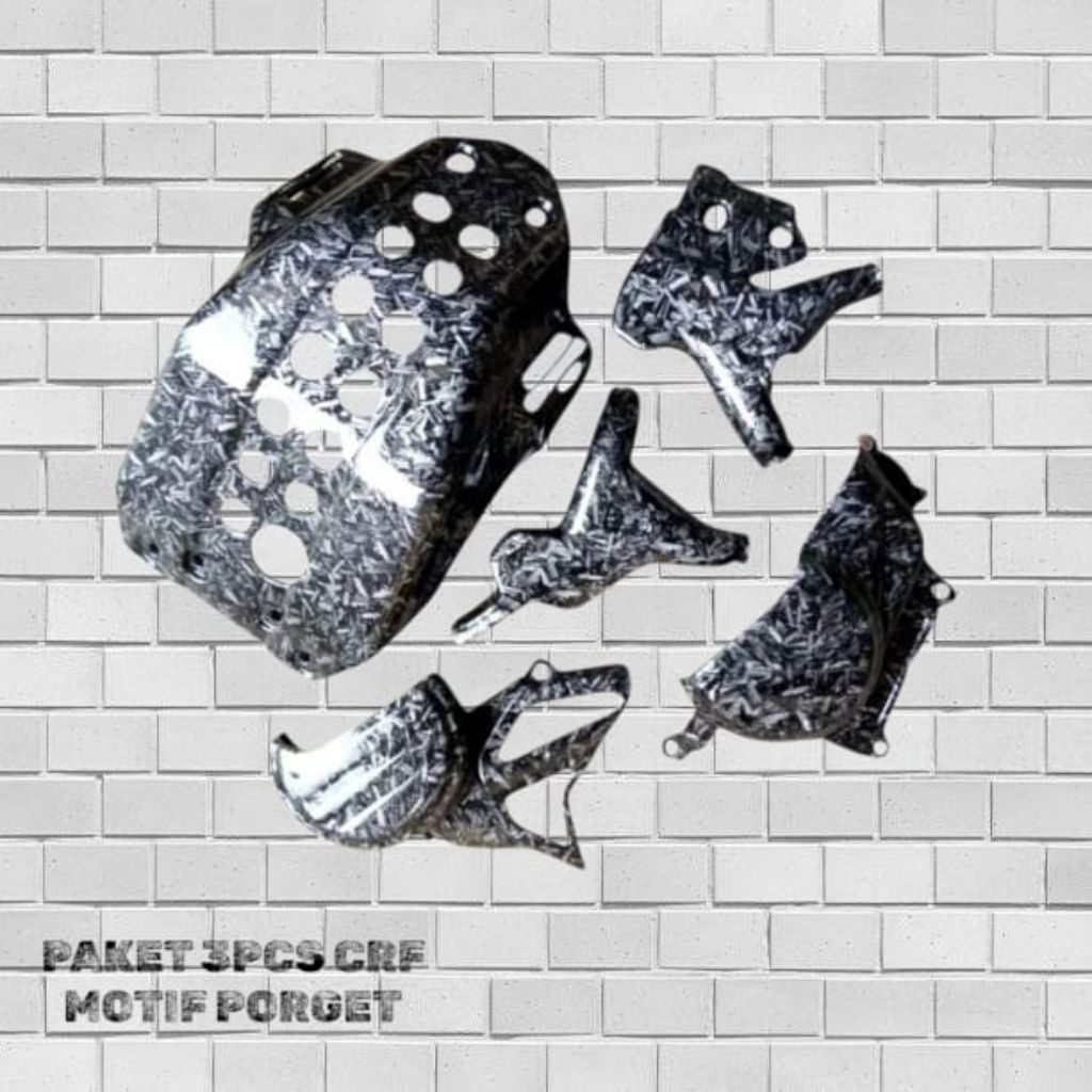 Extra Hemat "3pcs" Carbon FORGED HONDA CRF 150 "Cover mesin bawah tutup mesin CRF