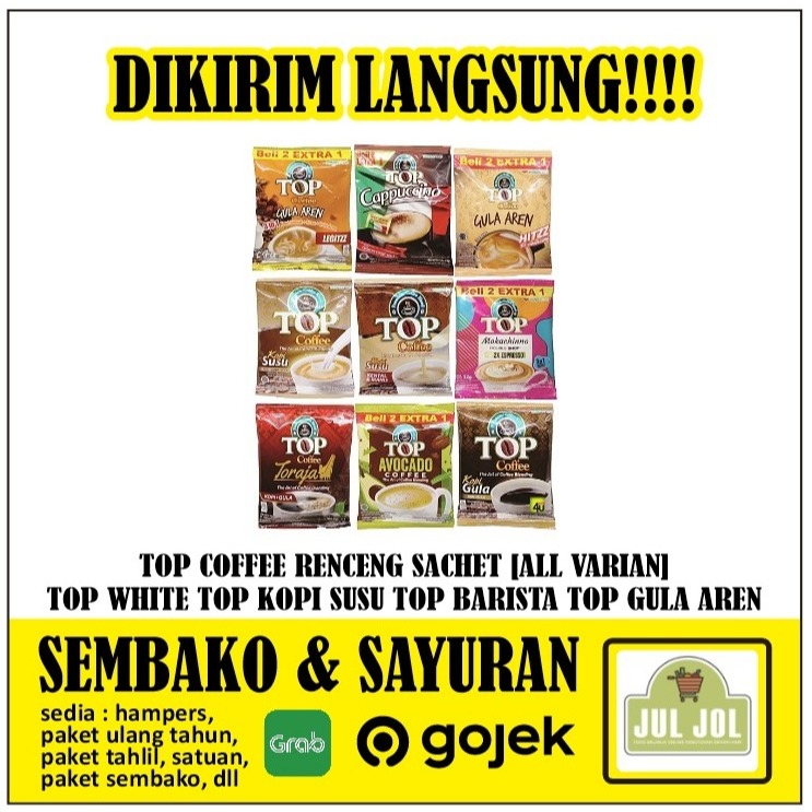 Top Kopi | Top Coffee Renceng | All Variant | TOP WHITE TOP KOPI SUSU TOP BARISTA TOP GULA AREN