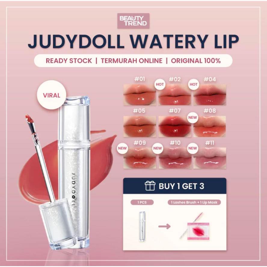 [BPOM ORI] JudyDoll Lip Tint Watery Iron Lip Gloss Tahan Lama Tidak Transfer Tidak Lengket MLBB Lip