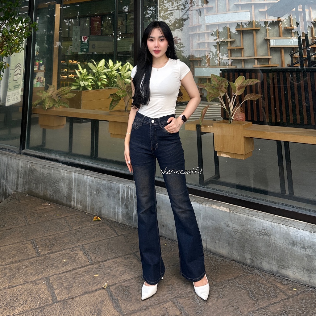 Highwaist Cutbray Jeans Retro - Celana Jeans Cutbray Premium sherine.outfit