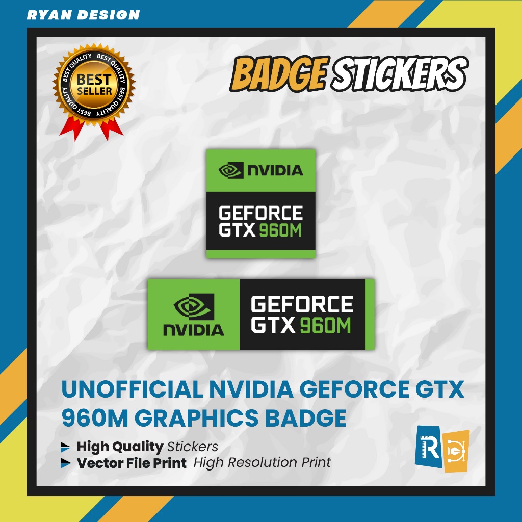 Sticker Logo Nvidia Geforce GTX 960M Hologram Sticker Badge Graphic Card (Unofficial)