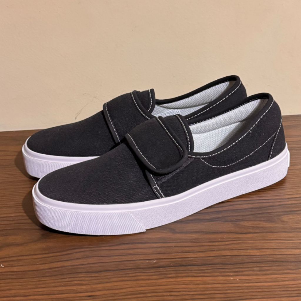 Sepatu Flat Wanita Import Murah Terbaru Slip On Velcro Tanpa Tali Karet Lentur Couple Cewek Cowok