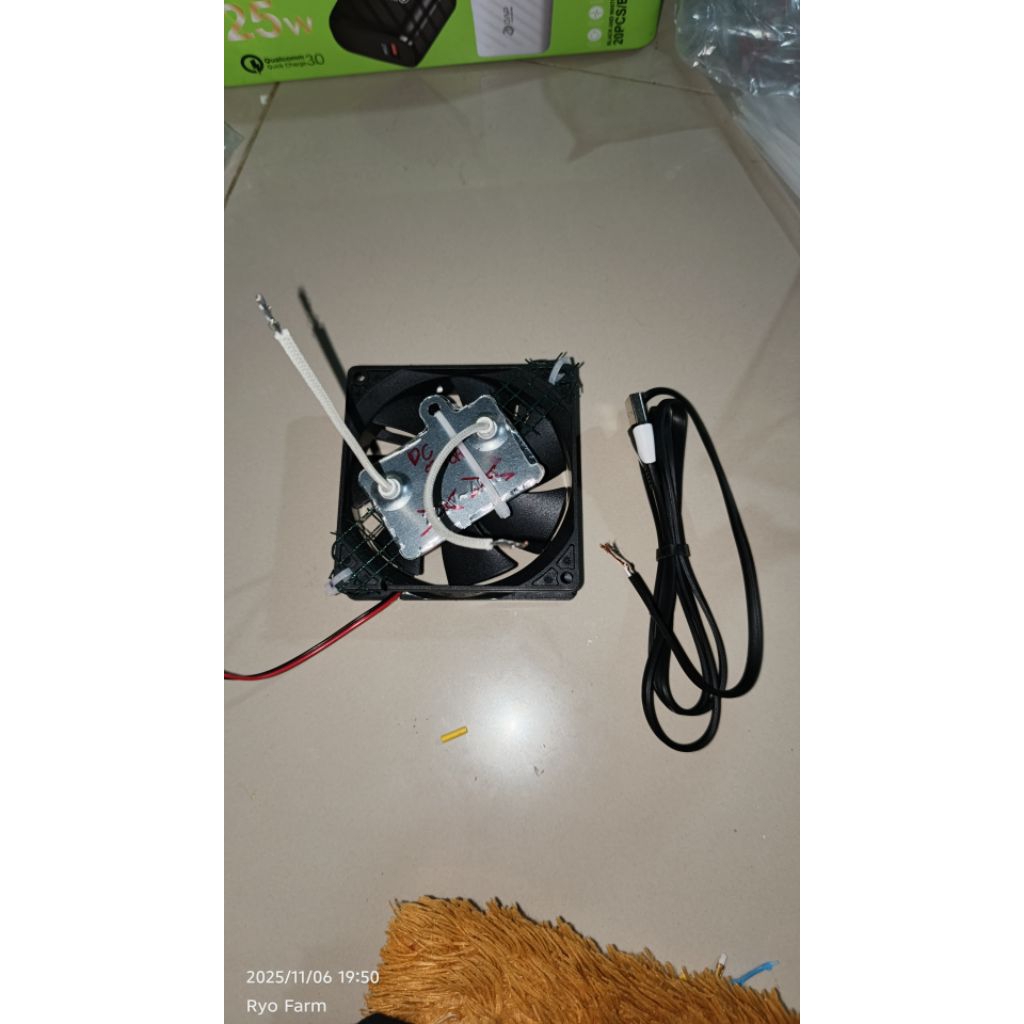 Elemen dc 5volt + fan + kabel usb support