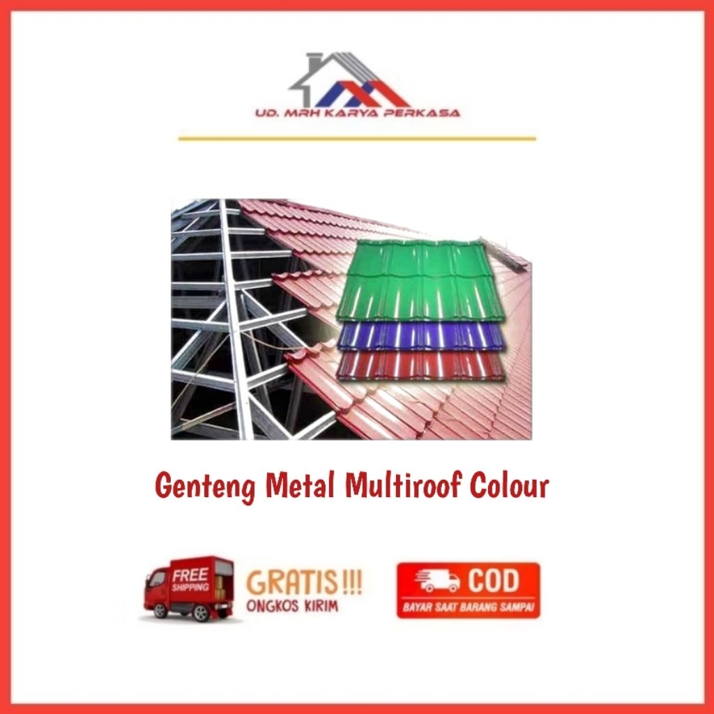 Genteng Multiroof Metal Warna | COD dan Gratis Ongkir S&K