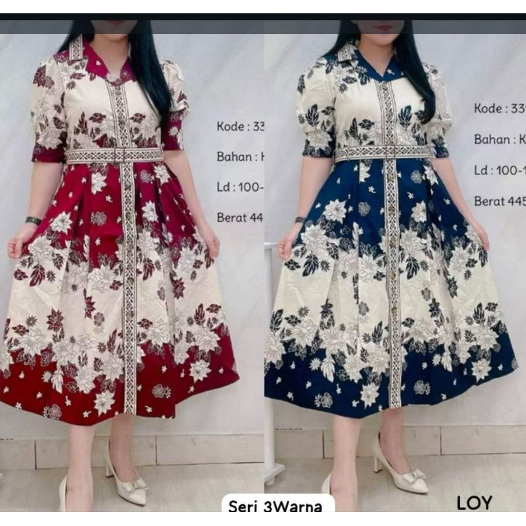 Gaun Batik Premium Dengan Design Mewah dan Menarik