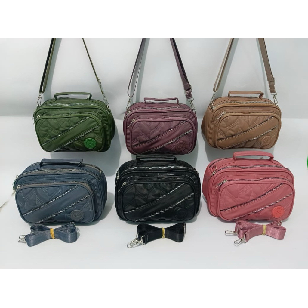 OZBI11|O1|Tas Selempang Bahu Wanita Bordir 4 Ruang|Tas viral|Tas Kekinian