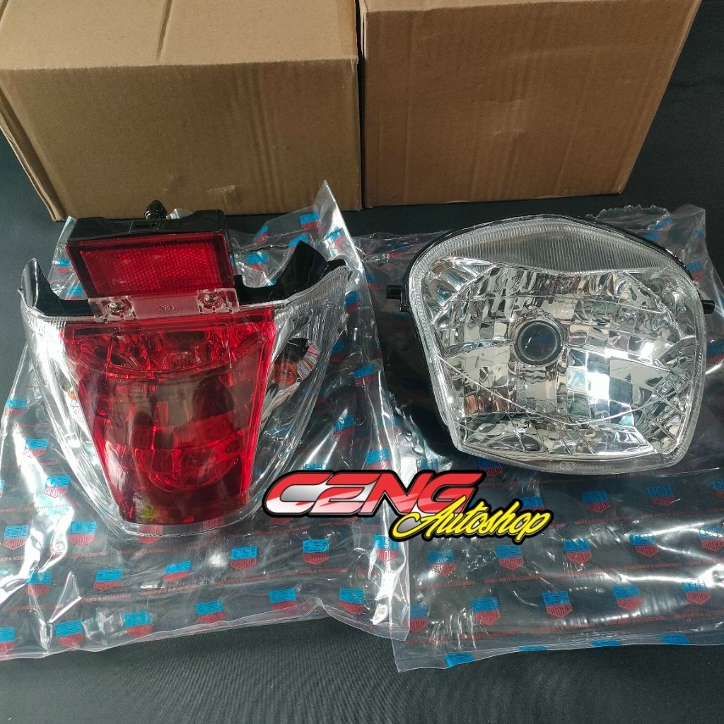 lampu depan + lampu belakang wave 125 bagol atau kharisma125 stoplamp wave 125 bagol atau kharisma h