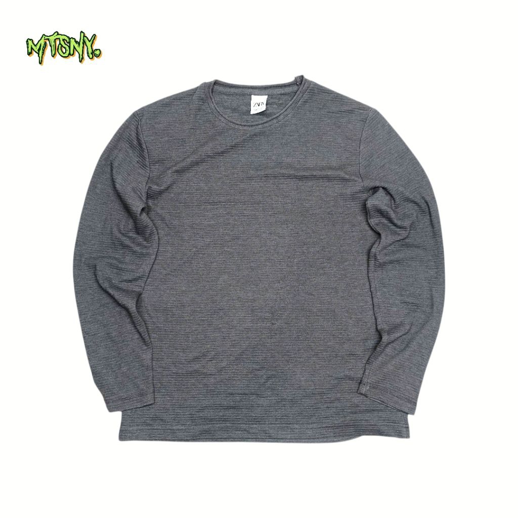 Kaos Tshirt Lengan Panjang Basic Polos Zara Vintage Retro Kasual