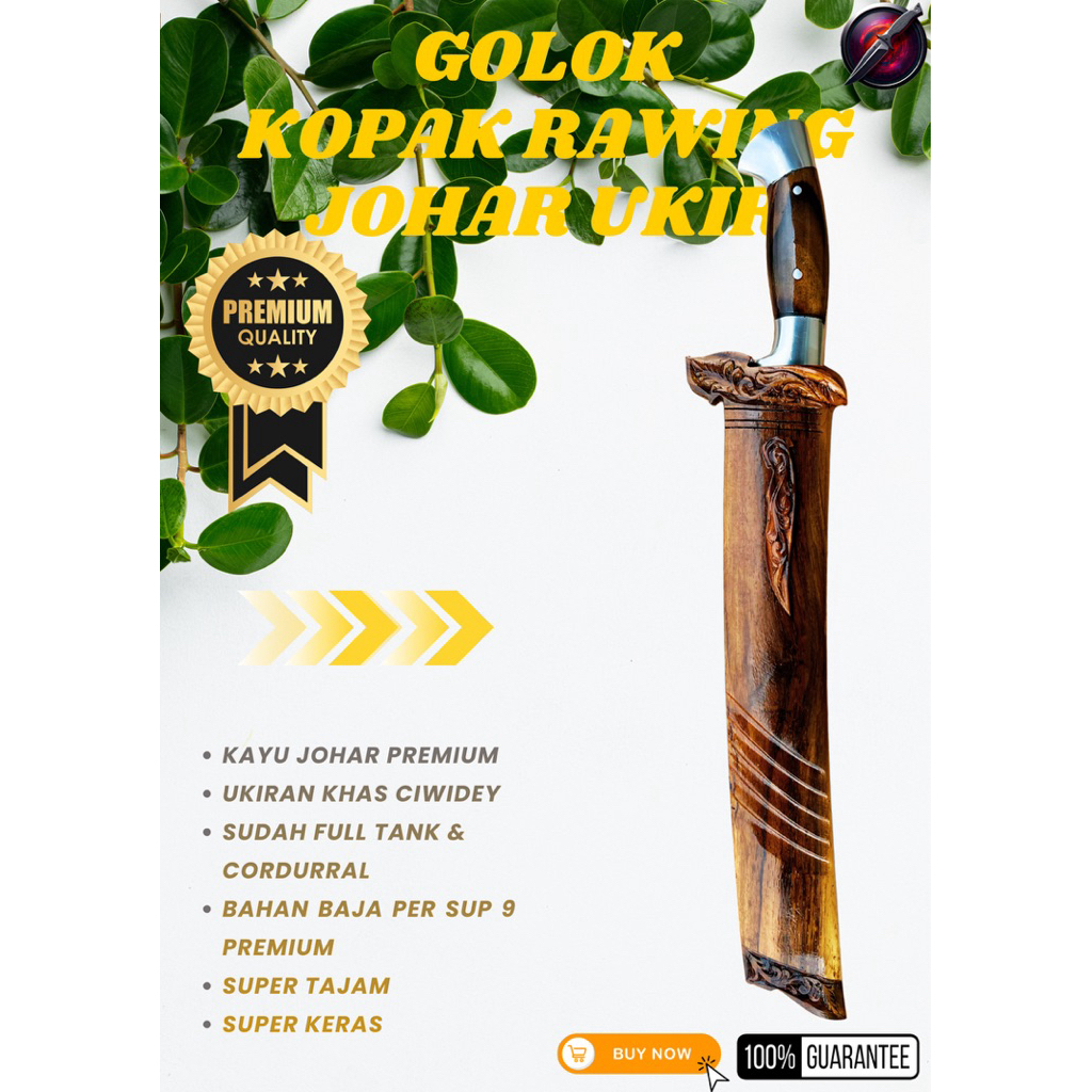 [PERKAKAS ORIGINAL] GOLOK KEBUN KOPAK RAWING UKIR GOLOK BAJA SUPER TAJAM Baja Per SUP9 Asli Original