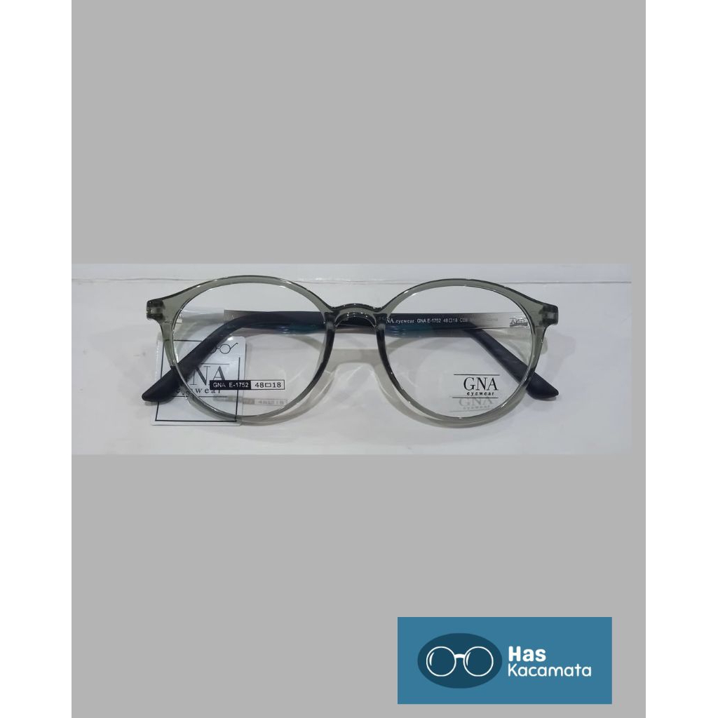 Frame kacamata pria / wanita GNA Eyewear E-1752 Original + Lensa
