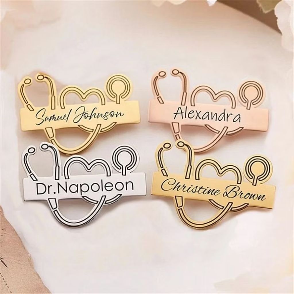 Pin Bros dokter kesehatan custom nama
