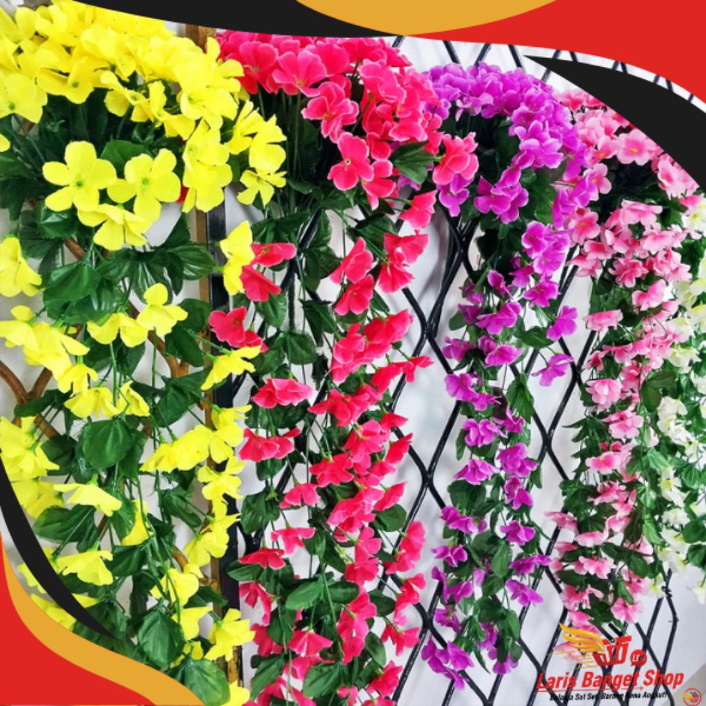 BT03 Bunga Juntai Plastik Dekorasi Bunga Rambat Sintetis Tanaman Hias Gantung Dinding Artificial