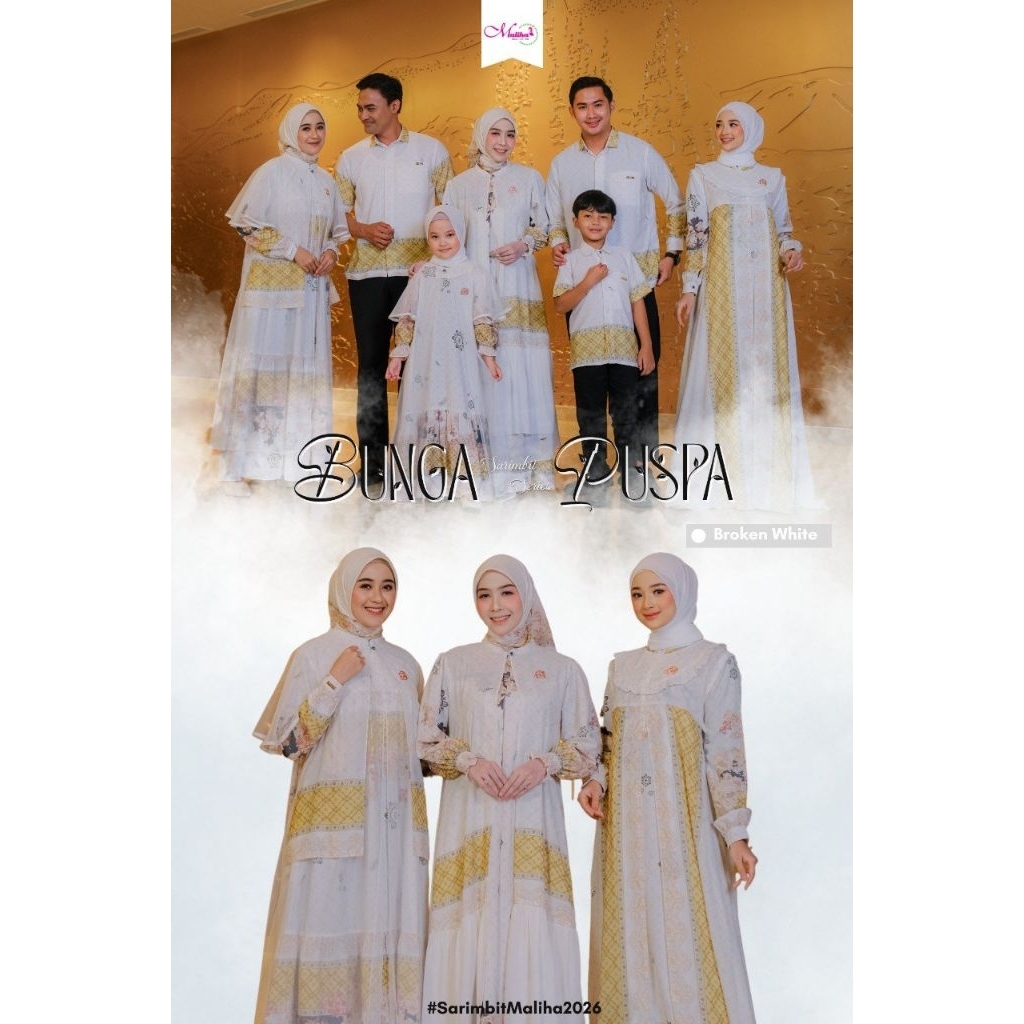 Sarimbit Bunga Puspa by Maliha Original - Sarimbit Lebaran Idul Fitri 2026 - Baju Couple Lebaran Ter
