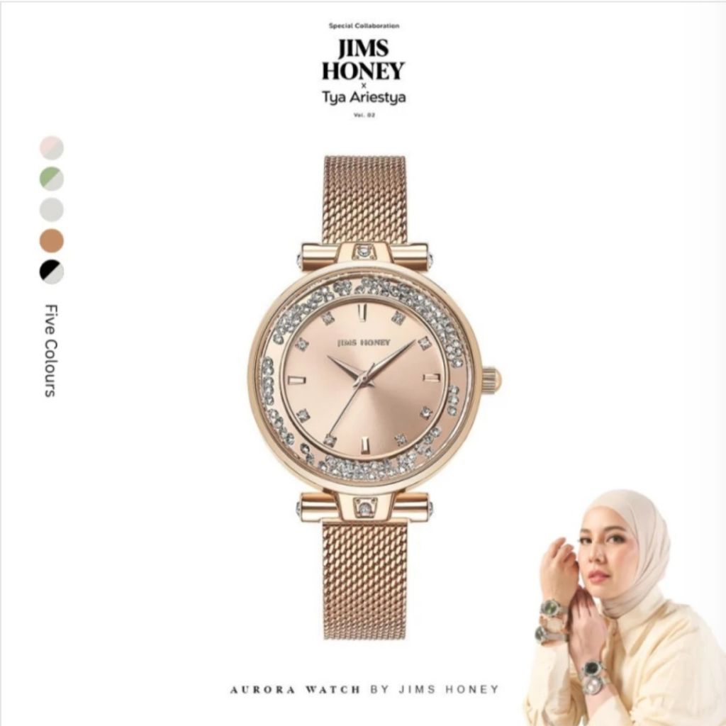 bisa instan JHW 52 AURORA WATCH JIM HONEY ORIGINAL JAM TANGAN WANITA FREE BOX EXCLUSIVE DAN BATERAI