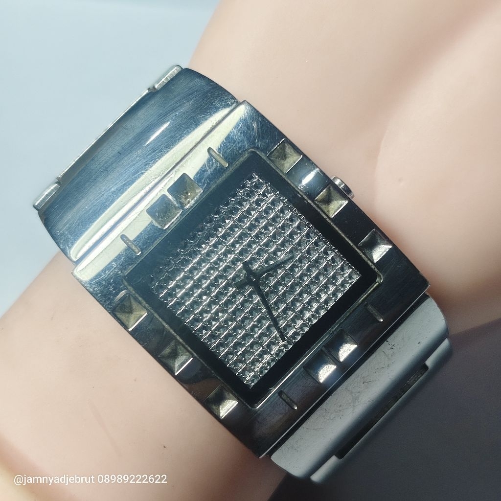 Jam Police 11743I Square Silver Bigsize Bekas