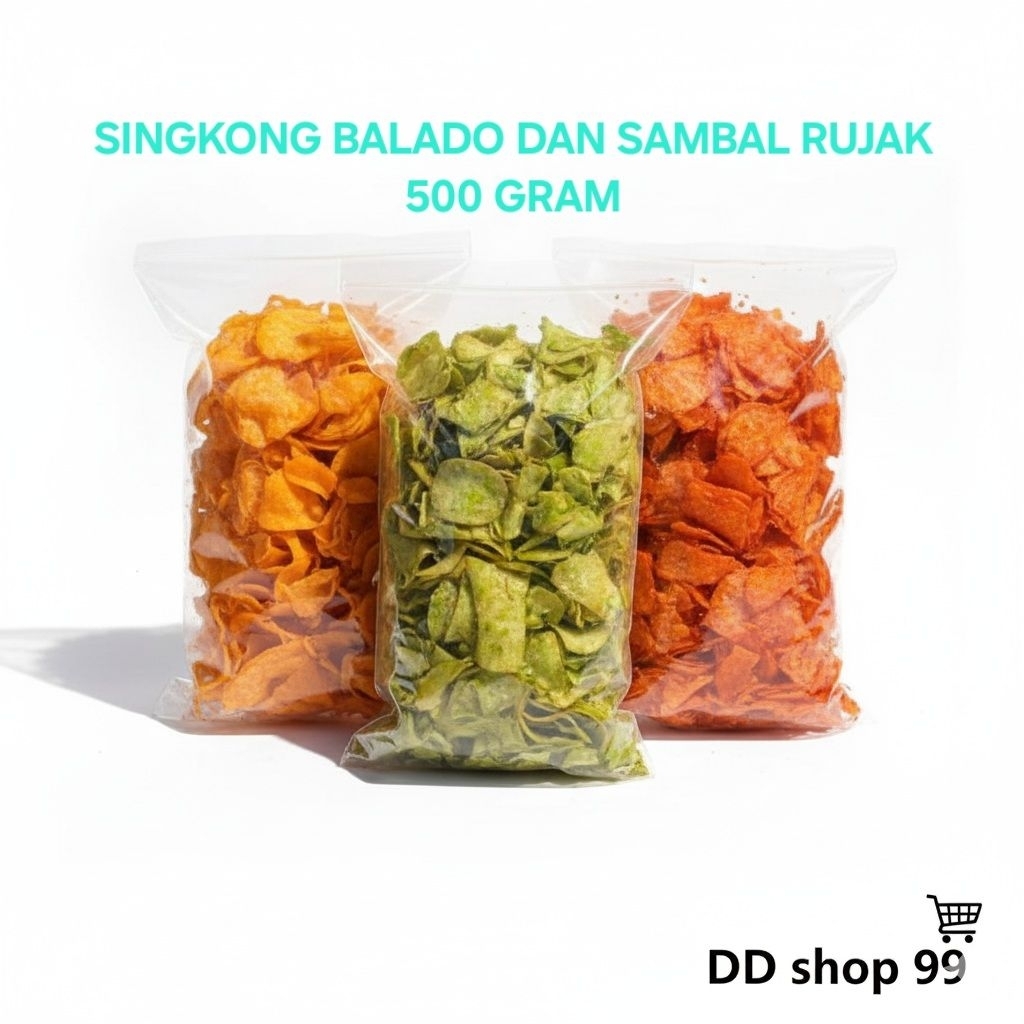 PROMO - Keripik Singkong Ubay Sanjay isi 500gr - Keripik songkong balado