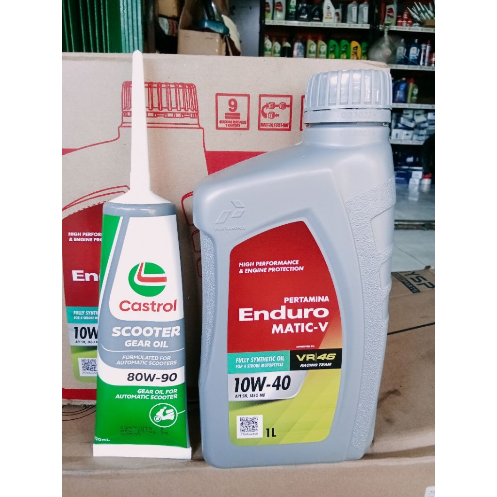 OLI MESIN ENDURO MATIC V+GARDAN CASTROL OLI ENDURO METIC V 10-W 1L ORIGINAL ALL MATIC