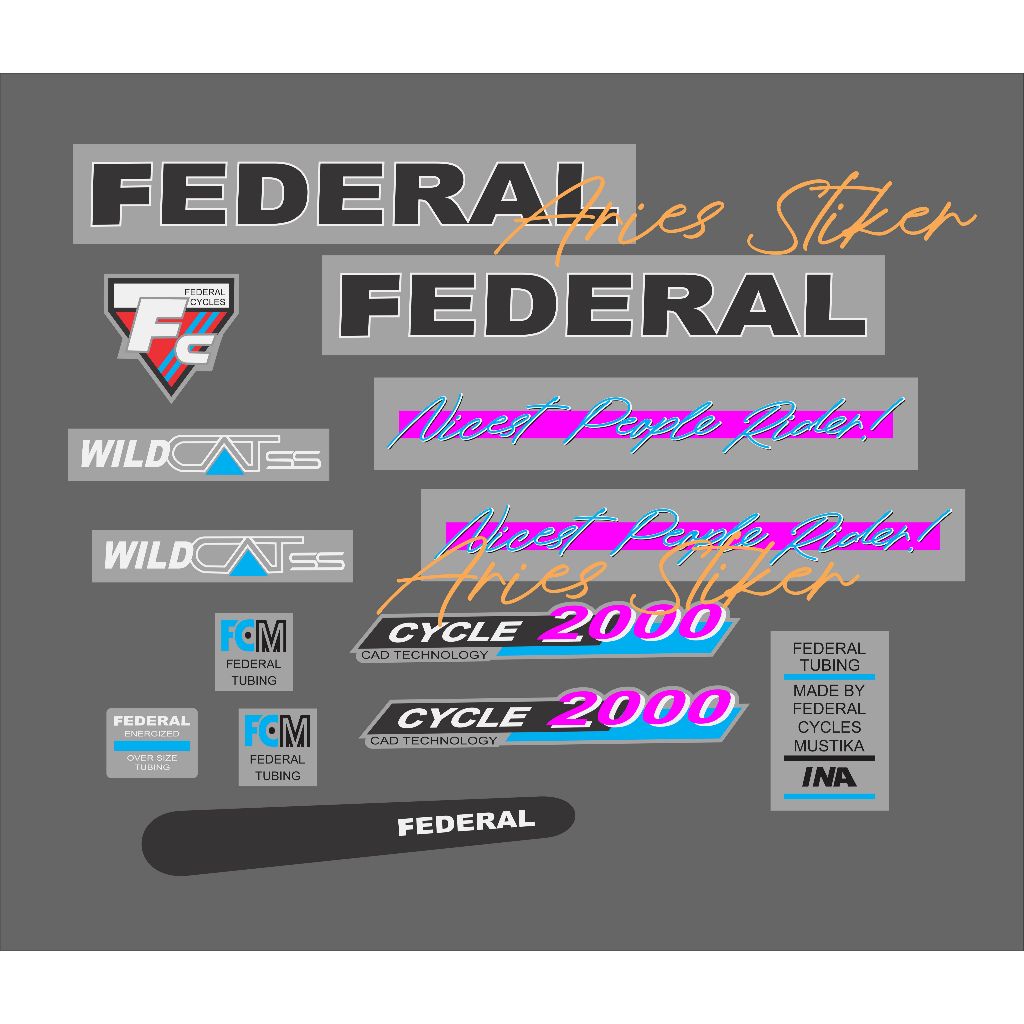 striping stiker decal sepeda federal wild cat transparan maxdecal