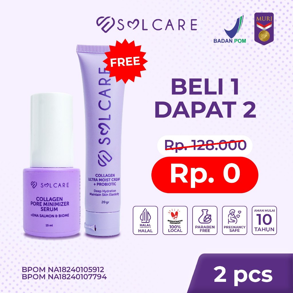BELI 3 DAPAT 12  Solcare Bundling Collagen Serum + Cream