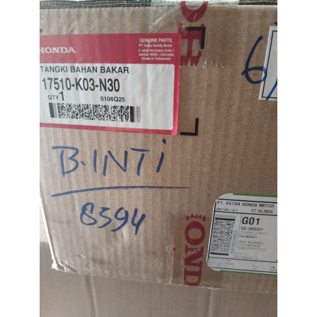 Tengki Revo F1 Injeksi 17510-K03-N30 Original AHM