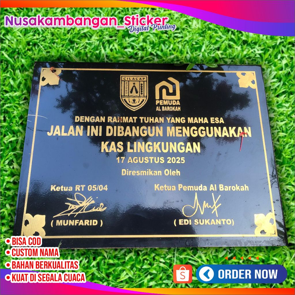 Prasasti Dana Desa - Prasasti Granito Hitam - Batu Nisan Prasasti Makam Granit Berkualitas
