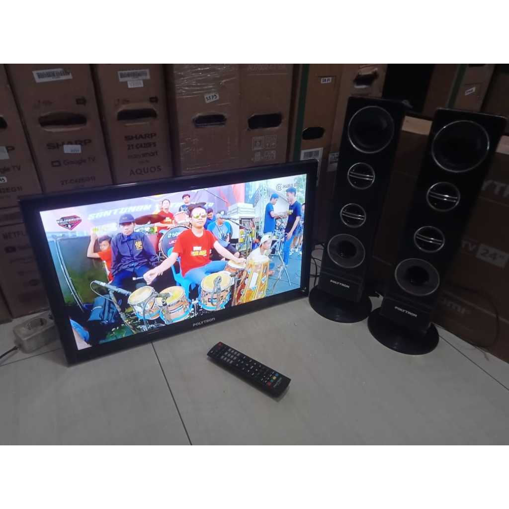 TV LED Polytron Tower 24 Inch HD Digital TV HDMI USB DVBT-T2 Kondisi bekas masih segel 5590F