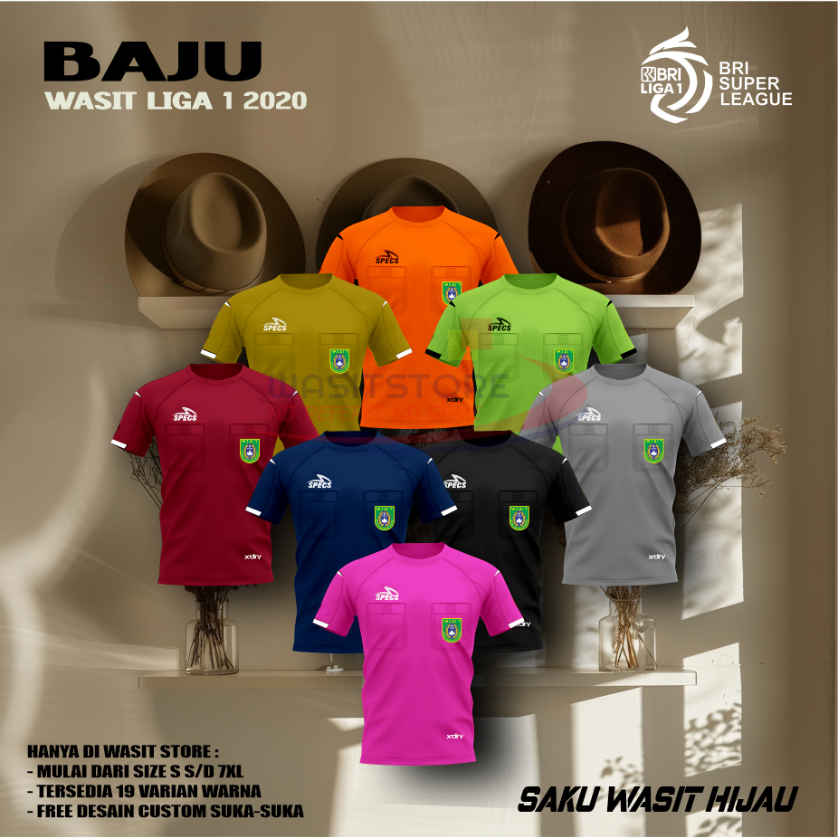 BAJU WASIT LIGA 1 2020 / 2021 ( SAKU WASIT PSSI HIJAU )