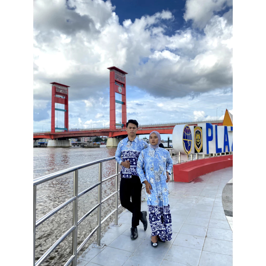 Nyimas Songket Baju Couple Jumputan Palembang Motif Eko Kekinian | Sarimbit Kondangan Keluarga Premi