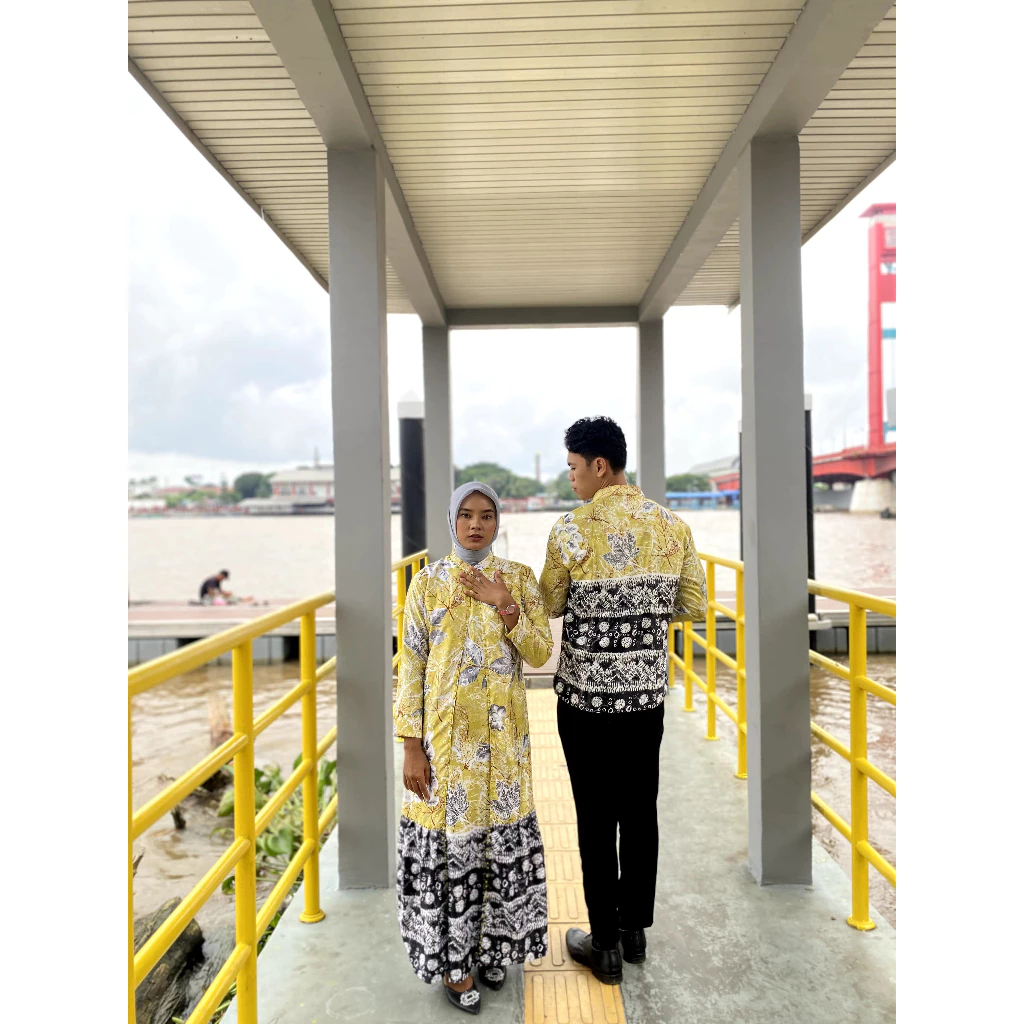 Vr Textile Baju Couple Jumputan Palembang Motif Eko Kekinian | Sarimbit Kondangan Keluarga Premium#1