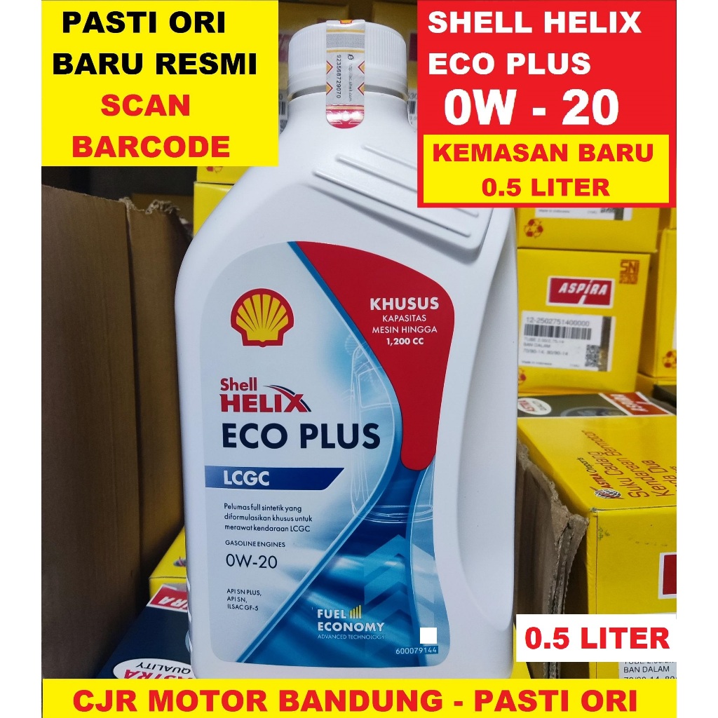 NEW Shell Helix ECO 0W-20 0.5 L oli mobil khusus LCGC Oli mesin mobil AYLA AGYA Calya Sigra Karimun 