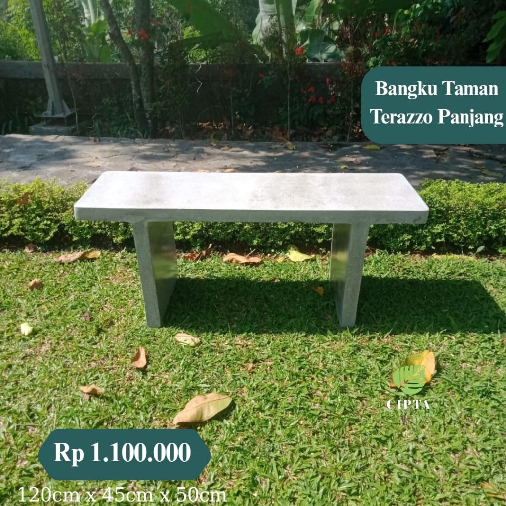 Bangku Taman Terrazo Panjang | Bangku Taman | Bangku Terrazo