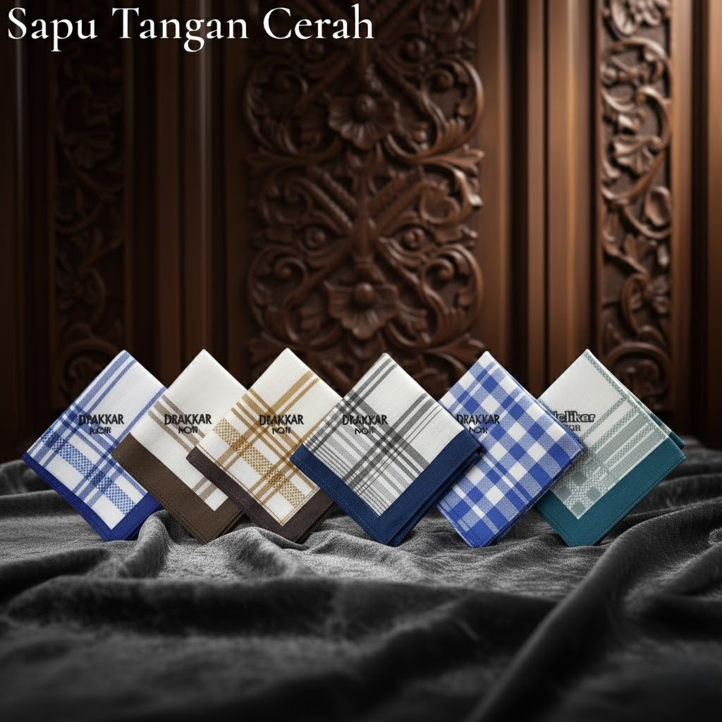 Sapu Tangan Jas Pria 6 Pcs Motif Ready Stock Warna ( Cerah ) | Sapu Tangan Pria Polos Kain Katun Pre