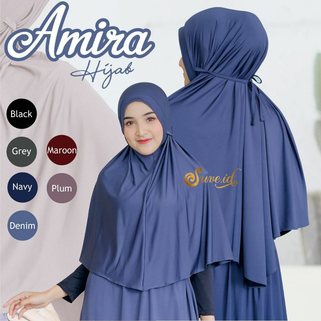 SUVE.ID Bergo Hijab Tali Instan Jumbo Dewasa Syari Jersey Adem