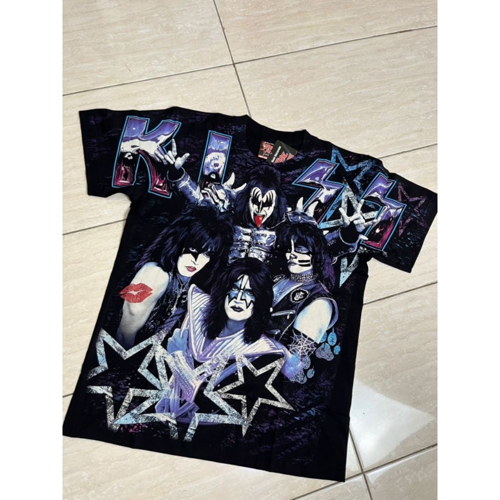 KAOS BAND BOOTLEG FANMADE BARU THE ROXX THE MAXX DISCHARGE ALL OVER PRINT AOP KISS GLITTER