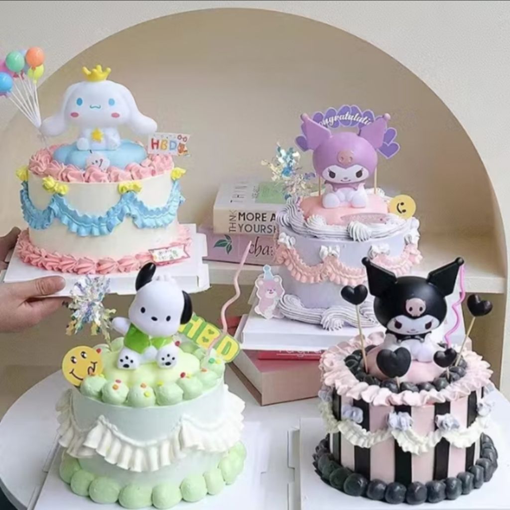 Topper Kue 3D Karakter / Hiasan Kue Karakter Berlampu / Lampu Hiasan Kue / Hiasan Pudding Karakter