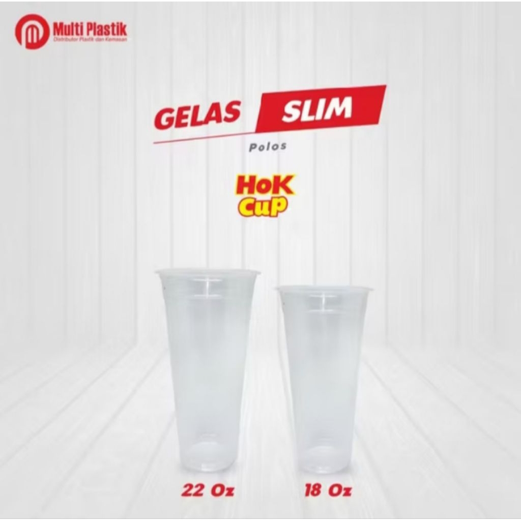 HOK Cup Slim 12OZ 14OZ 16OZ 22OZ & 18Oz Gelas Plastik SLIM