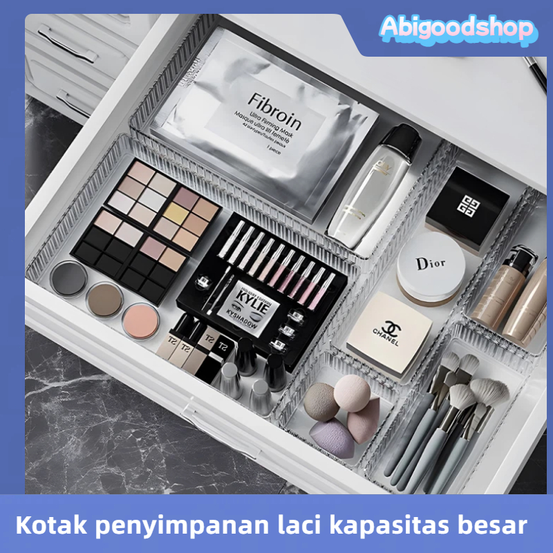 ​Kotak penyimpanan kompartemen laci Kotak penyimpanan kecil organisasi meja Organizer Laci Bening Ac
