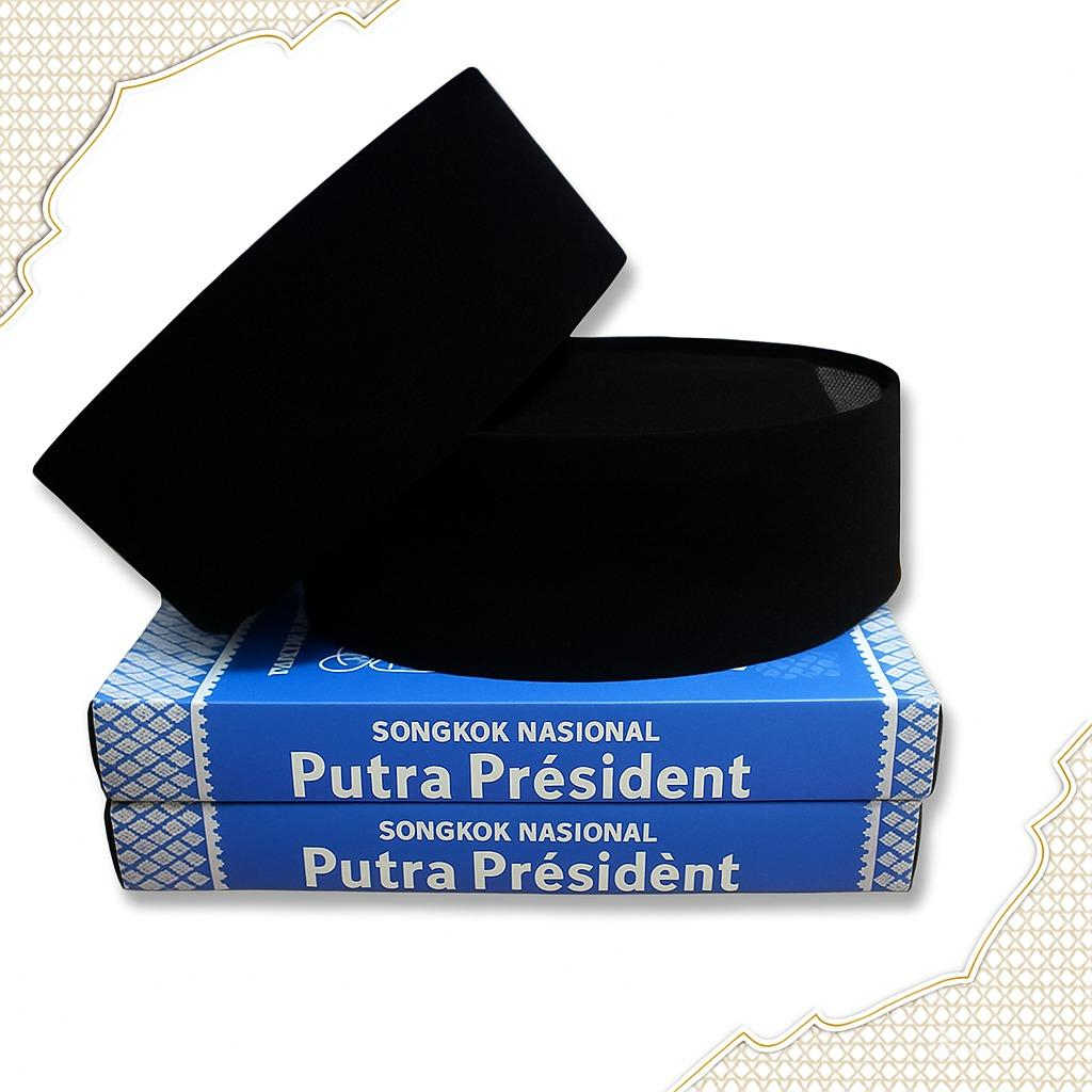 Peci Songkok Ac Hitam Polos Bludru Halus Songkok Nasional