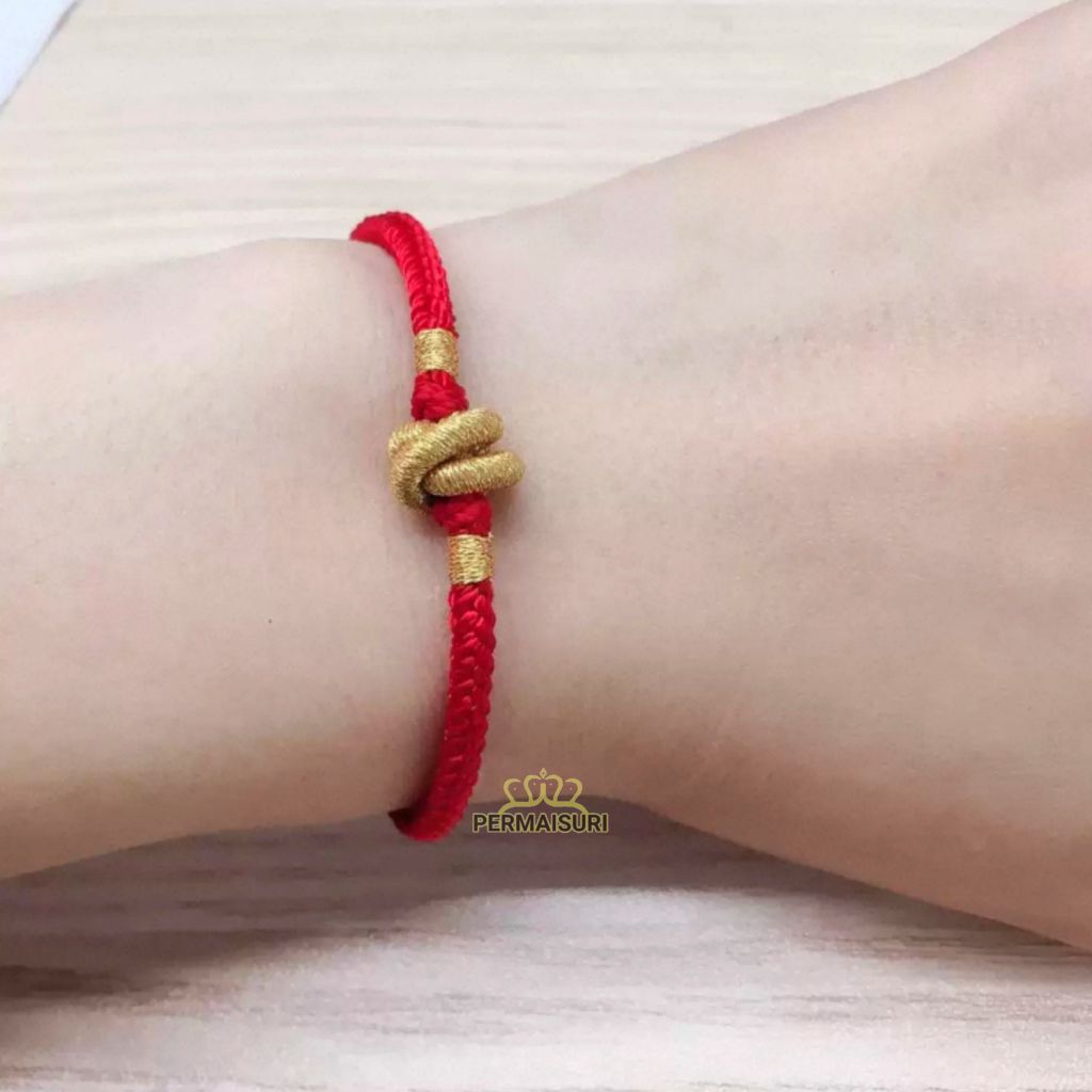 Gelang Tibet Asli Balutan Benang Emas