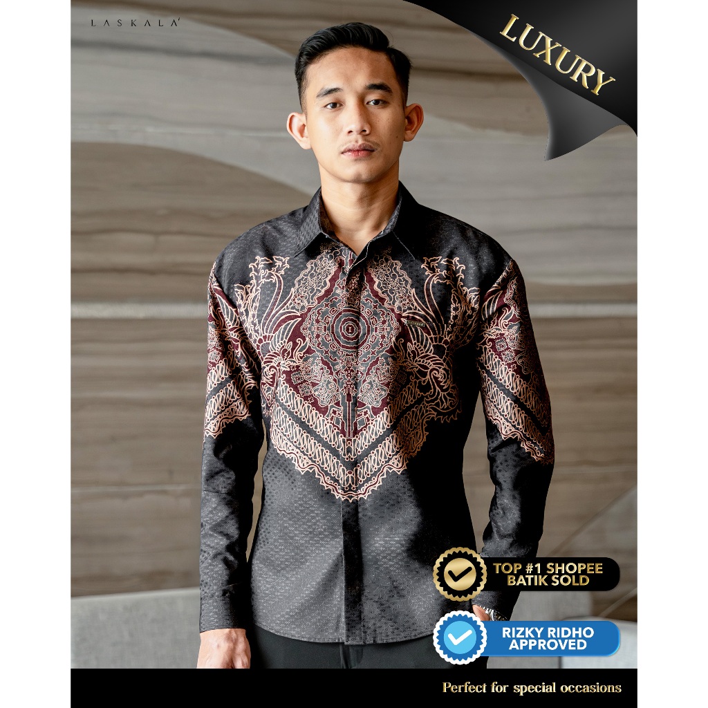 Laskala Batik Premium Arkana Kemeja Batik Pria Slimfit Lengan Panjang