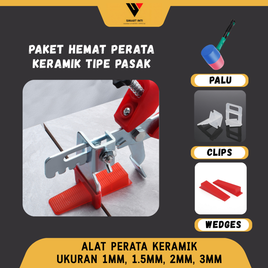 Asteel Paket Alat Perata Pasang Keramik Lantai TILE SPACER LEVELING SYSTEM