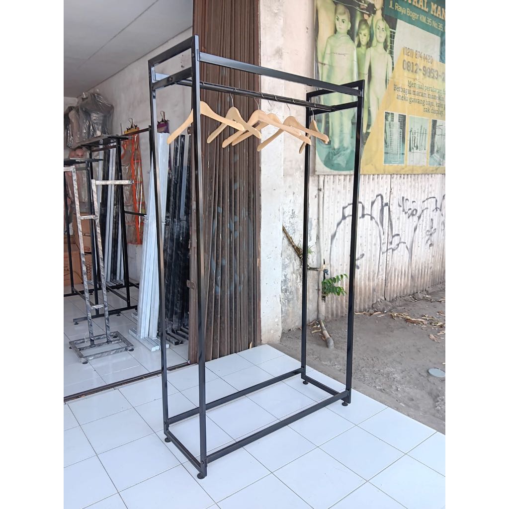 GAWANG BAJU RAK KOTAK 1 SUSUN - gawang baju besi - rak baju besi - gantungan baju murah -gamis -mult