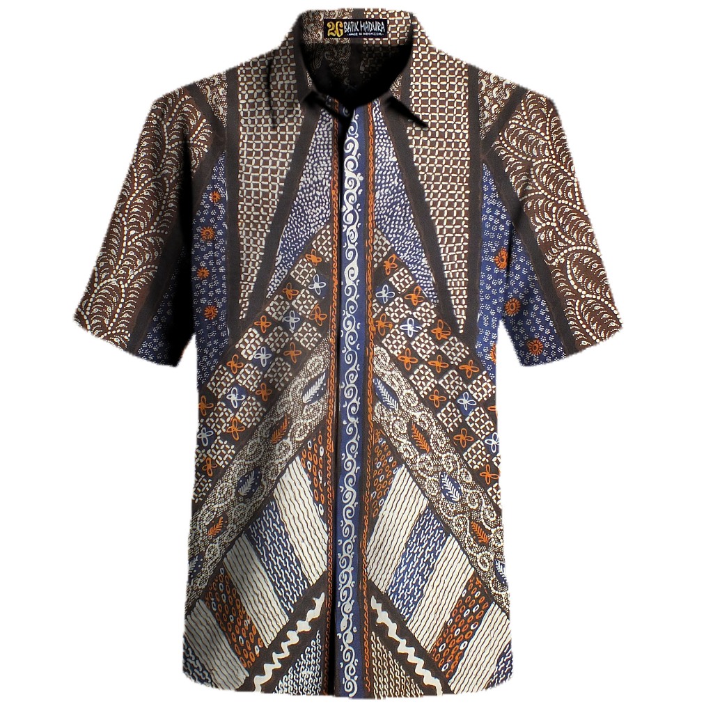 Kemeja Batik Tulis Madura Baju Batik Pria Lengan Pendek F881