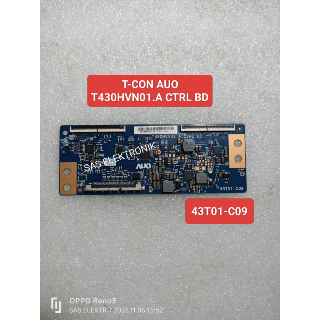 T-CON TCON LOGIC TV LED UNIVERSAL POLYTRON LG SAMSUNG 43 INCH 43K5002 AUO T430HVN01.A CTRL BD 43T01-