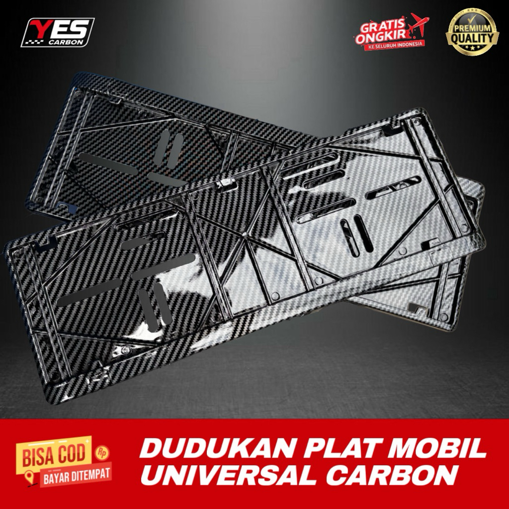 SEPASANG DUDUKAN PLAT NOMOR MOBIL CARBON KARBON • Bingkai Plat Nomor Mobil Universal Carbon Bisa Unt