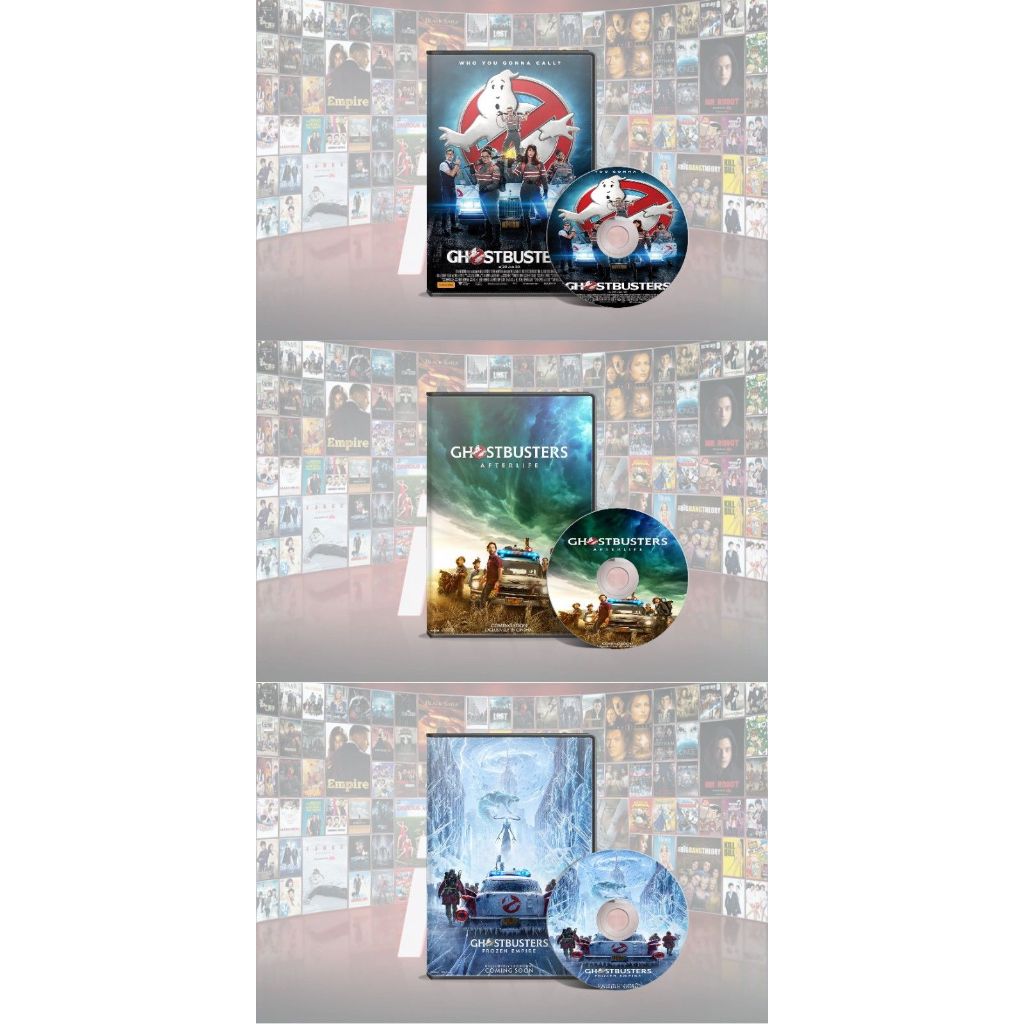 DVD Ghostbusters (2016) + DVD Ghostbusters Afterlife (2021) + DVD Ghostbusters Frozen Empire (2024)